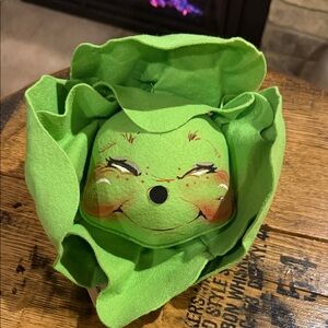 Vintage 1995 Annalee Green Cabbage Doll Hard To Find